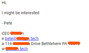 Response from Pete (CEO)